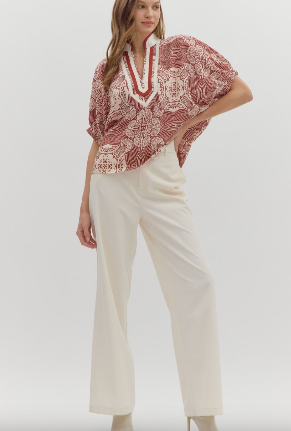 1698 Rust Batik Top