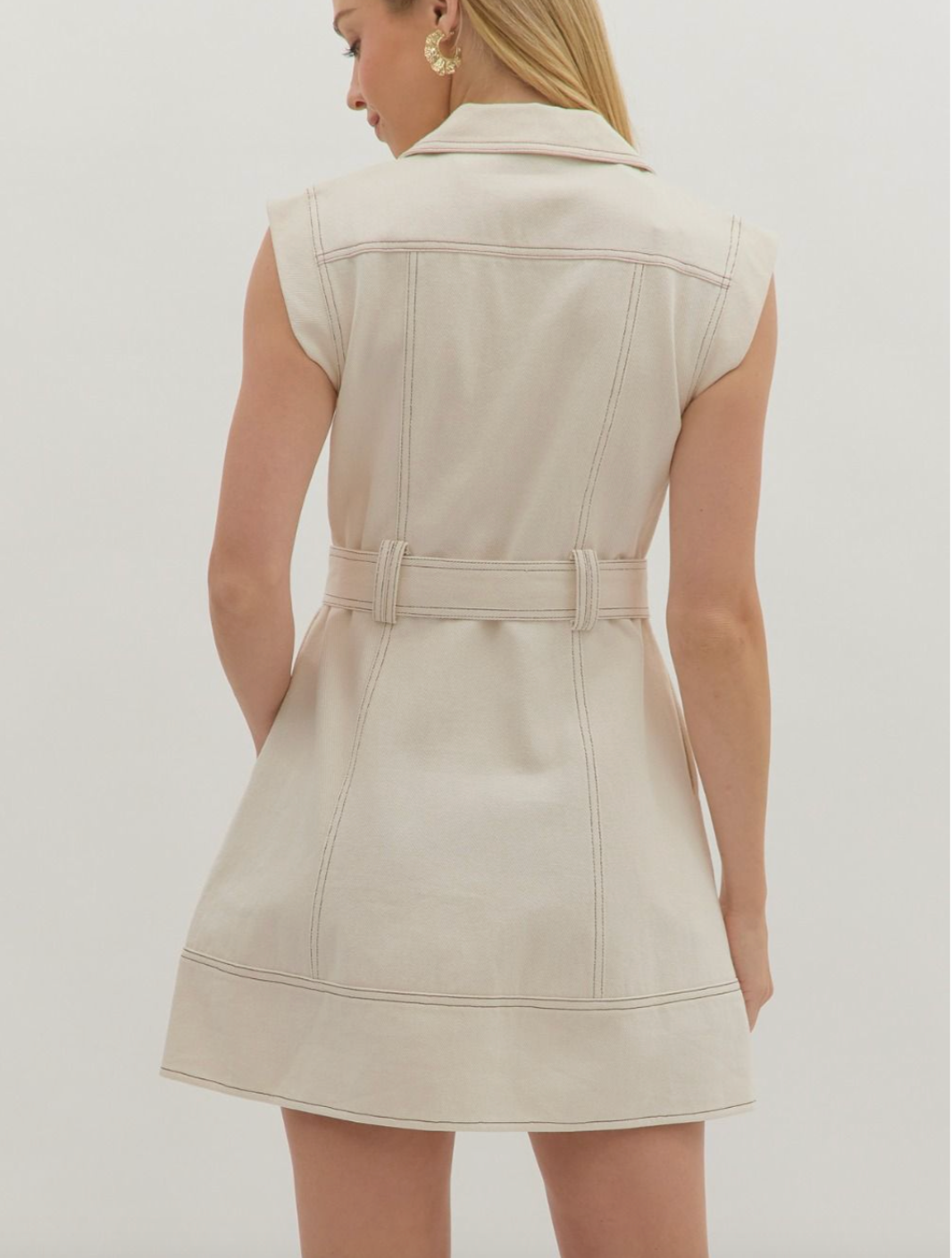 1668 Belted Sleeveless Dress