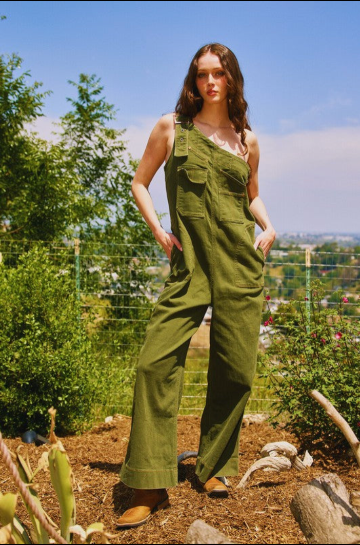 1704 One Shoulder Buckel Jumpsuit