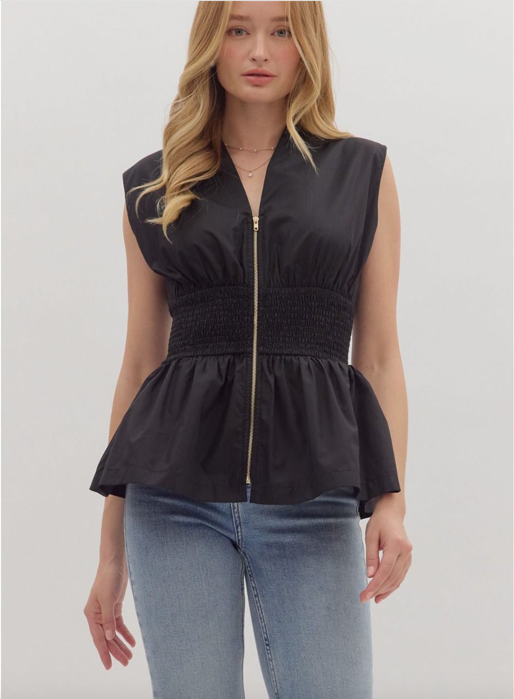 1834 Zipper Sleeveless Shirt