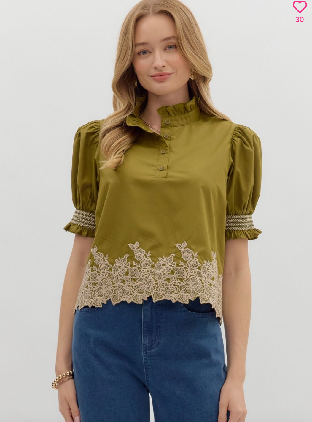 1831 Embroidered Olive Shirt