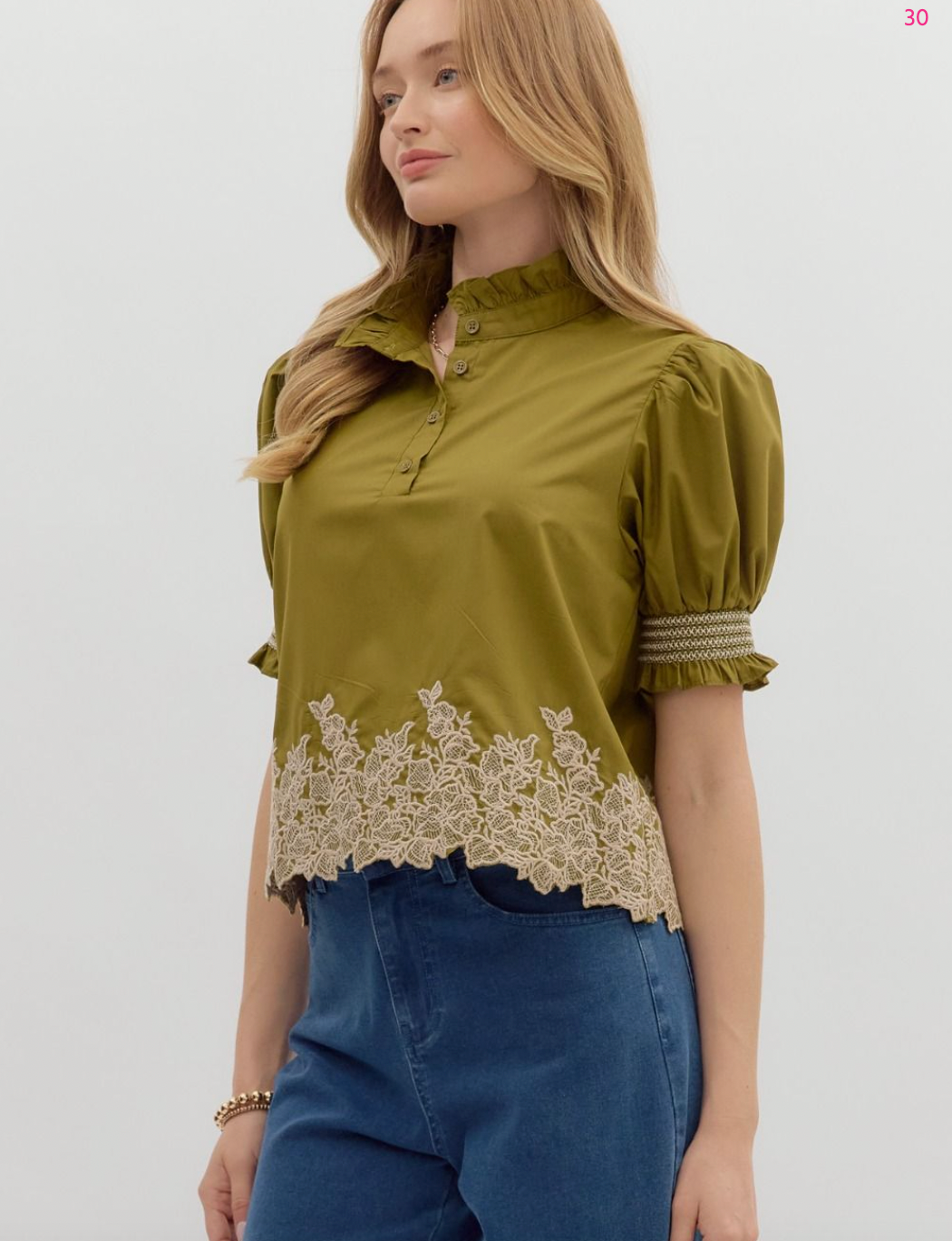1831 Embroidered Olive Shirt