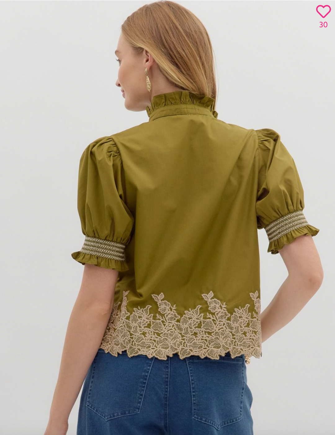 1831 Embroidered Olive Shirt