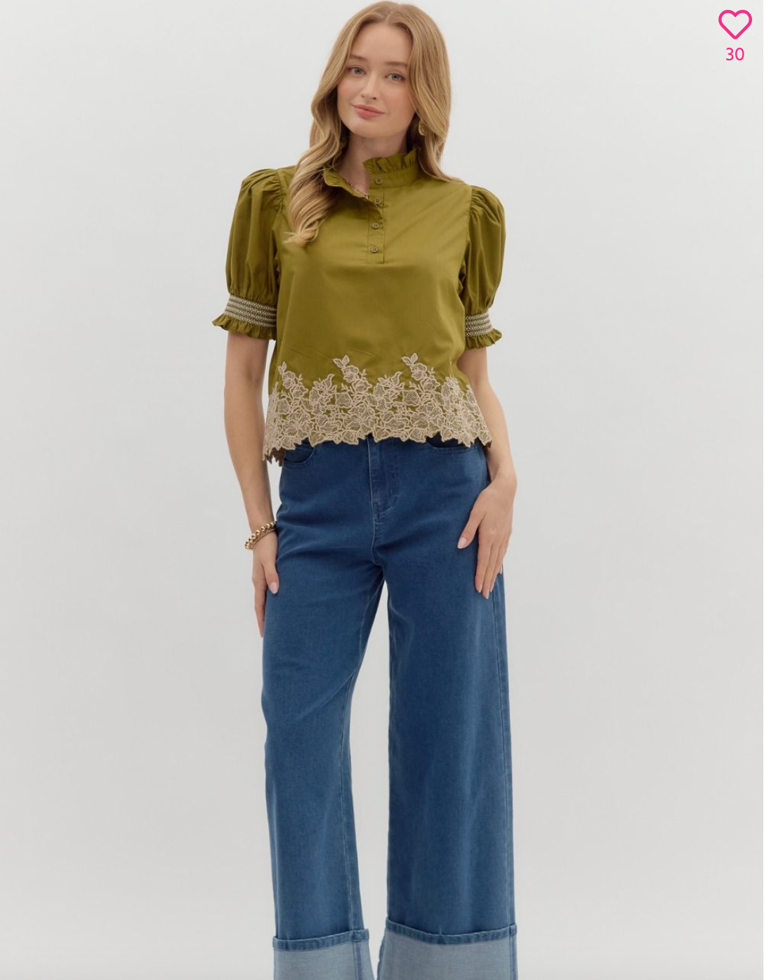 1831 Embroidered Olive Shirt