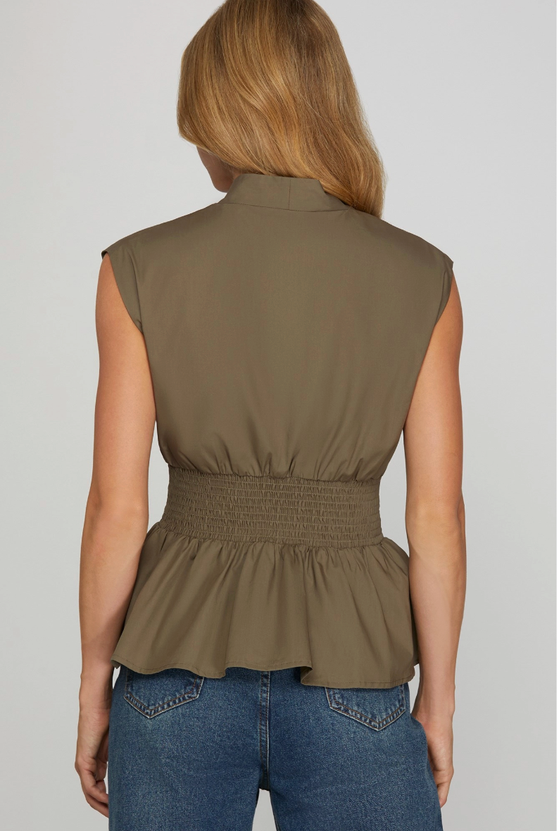 1876 Zipper Sleeveless Top