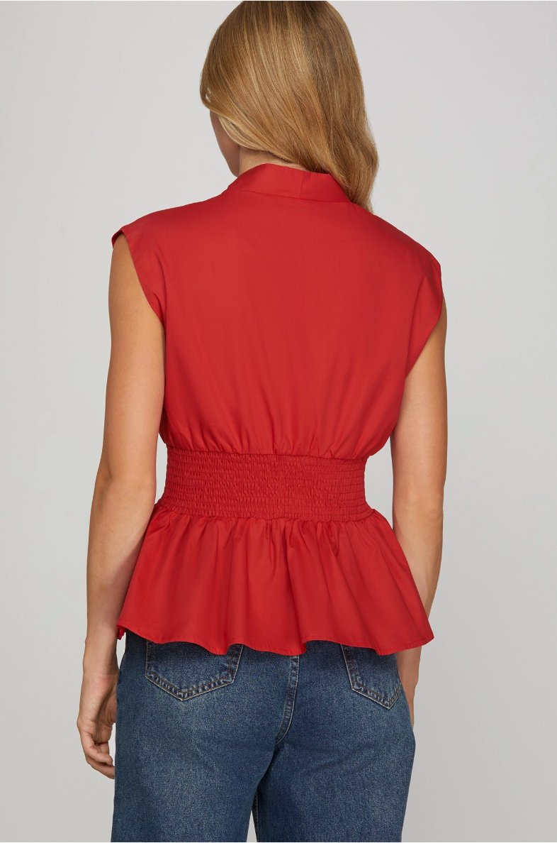 1876 Zipper Sleeveless Top