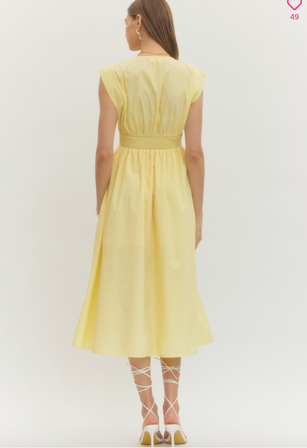 2031 Zipper V-Neck Midi Dress