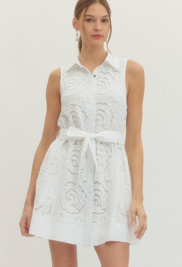 2030 Lace White Dress