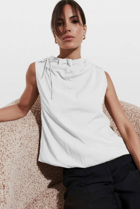 2103 White Mock Neck Top