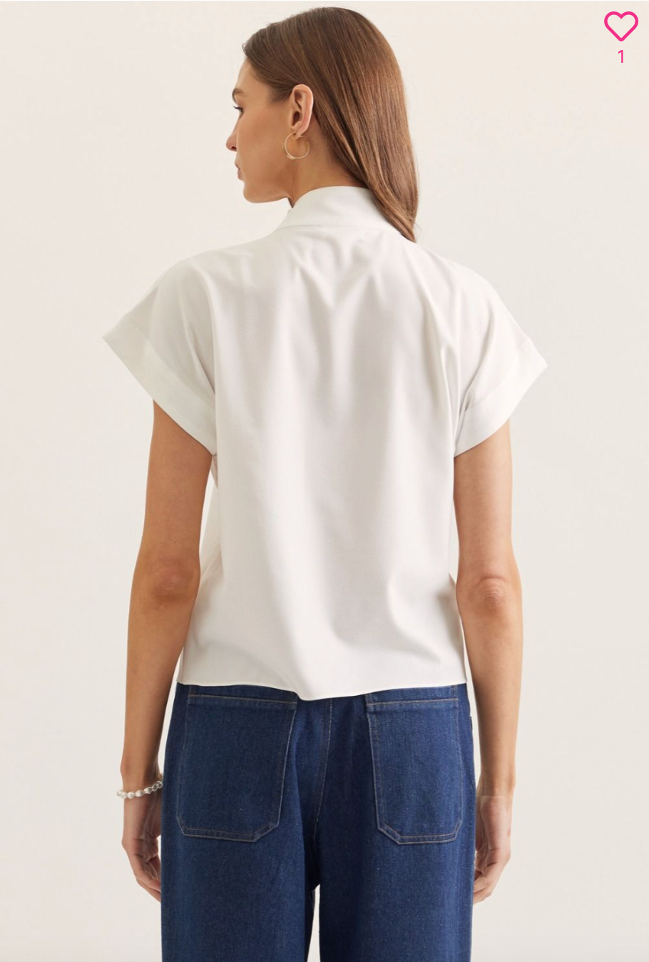 2342 Mock Neck Gold Buttons Tops