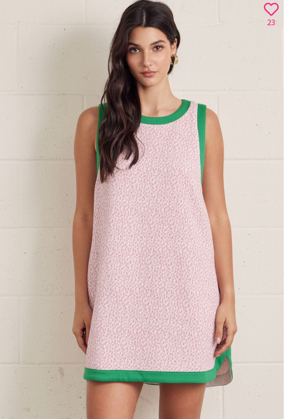 2449 Pink & Green Dress