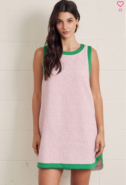 2449 Pink & Green Dress