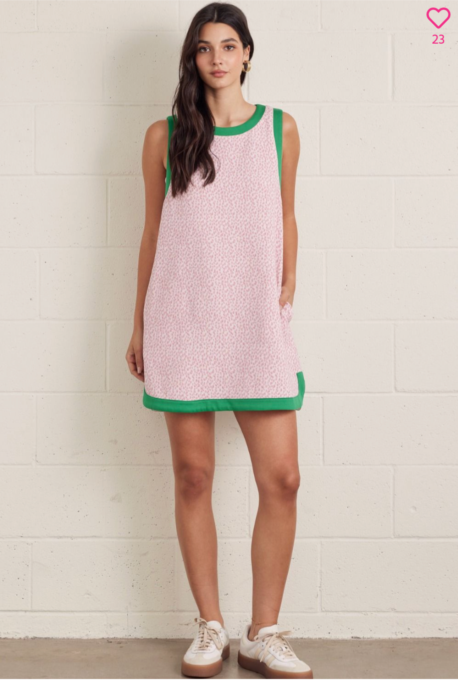 2449 Pink & Green Dress