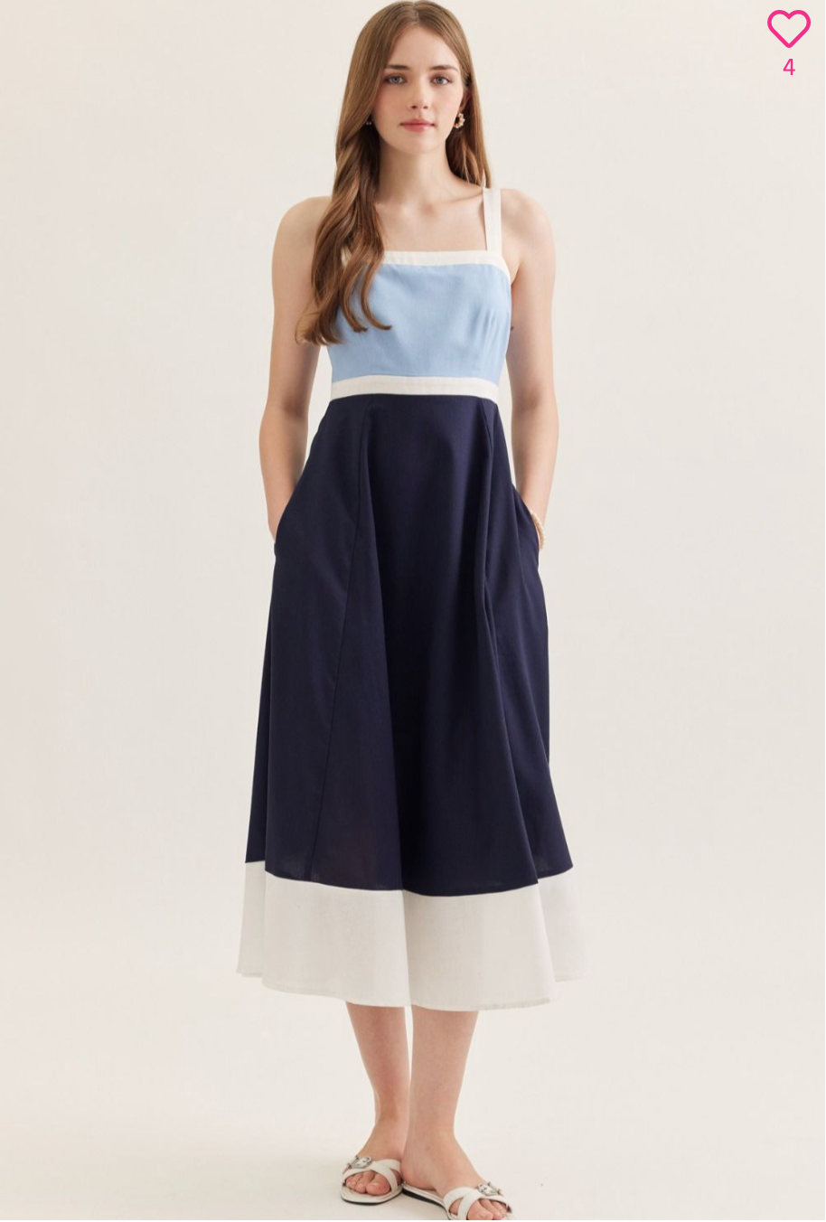 2451 Color Block Midi Dress