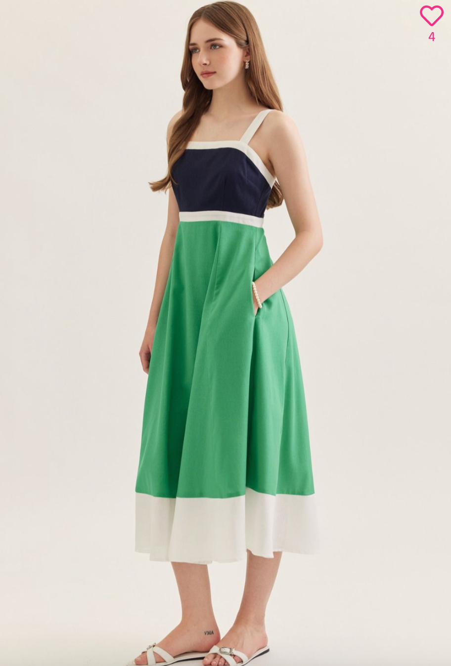 2451 Color Block Midi Dress