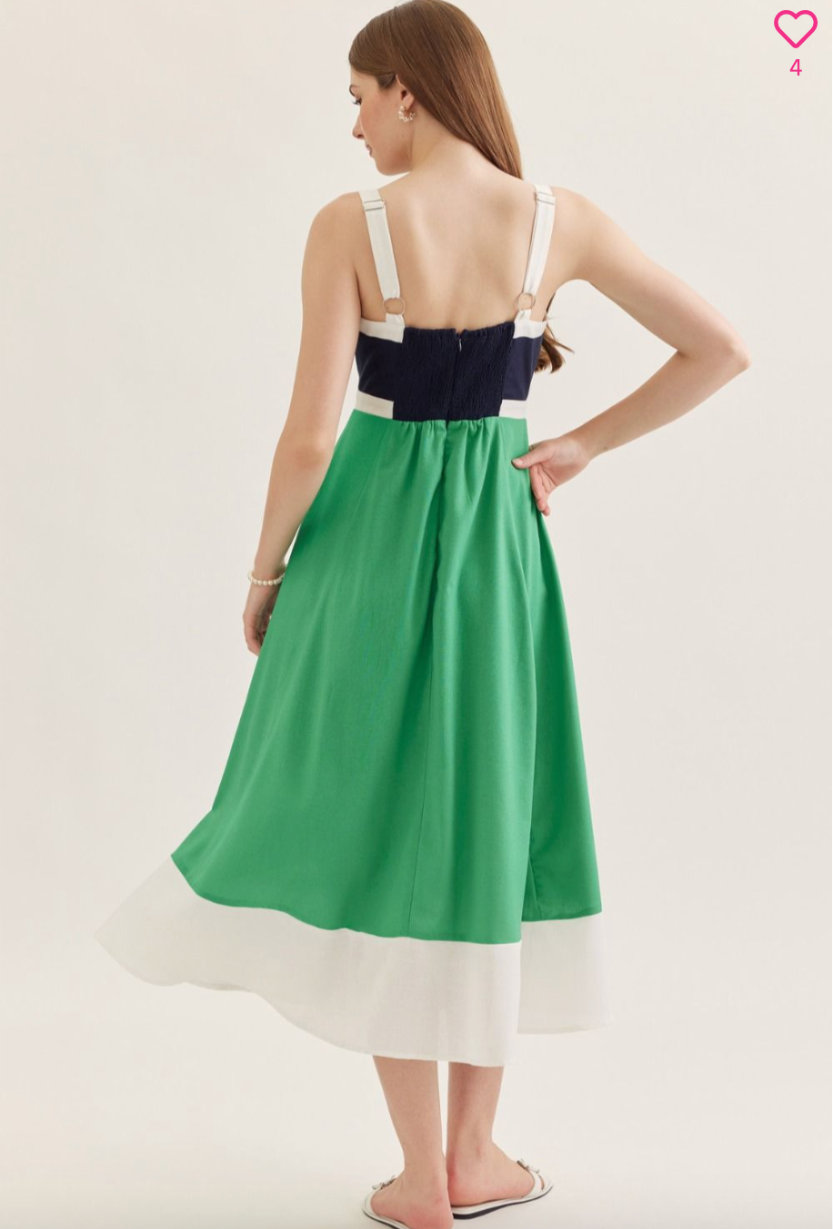 2451 Color Block Midi Dress