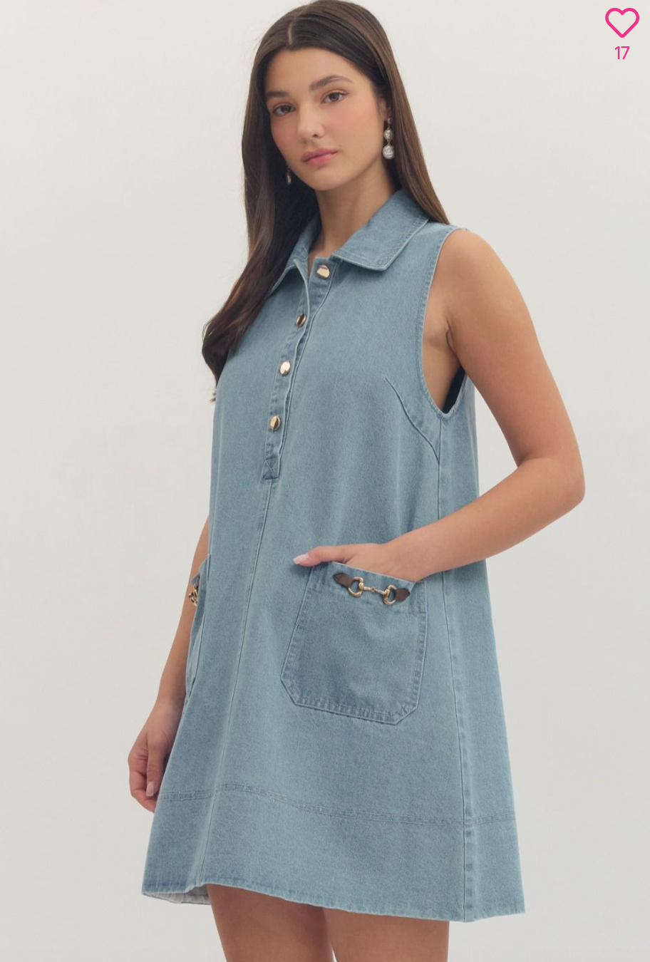 2450 Light Blue Collar Sleeveless Dress