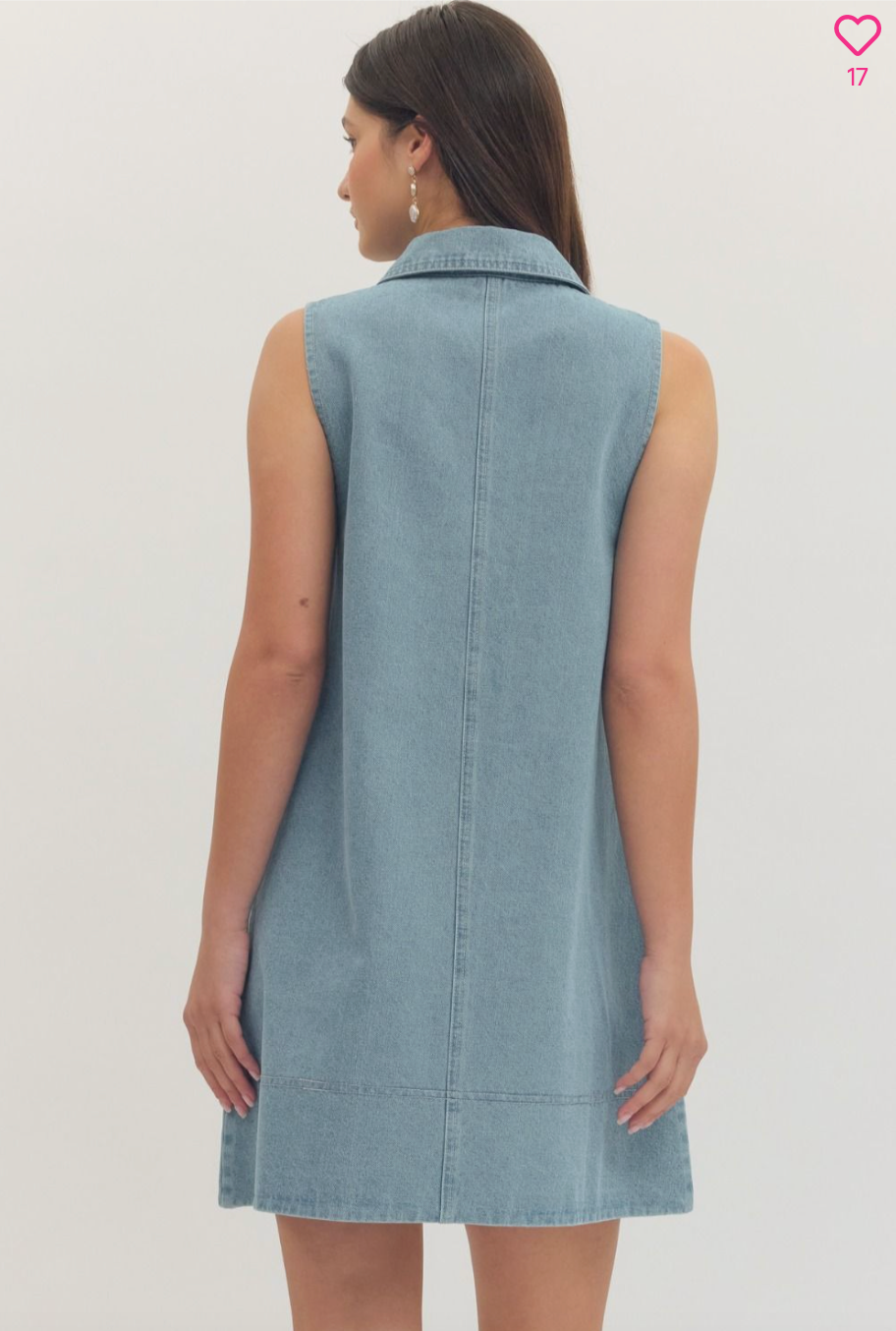 2450 Light Blue Collar Sleeveless Dress