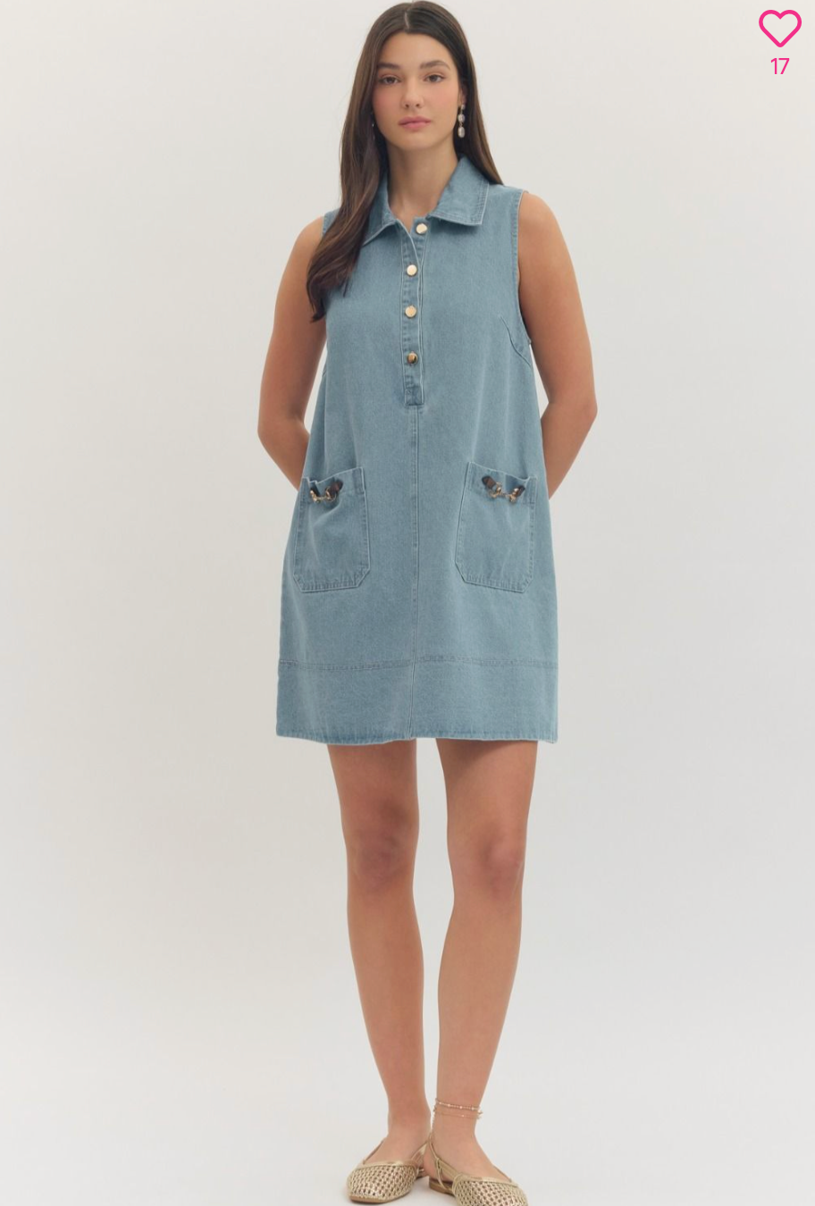 2450 Light Blue Collar Sleeveless Dress