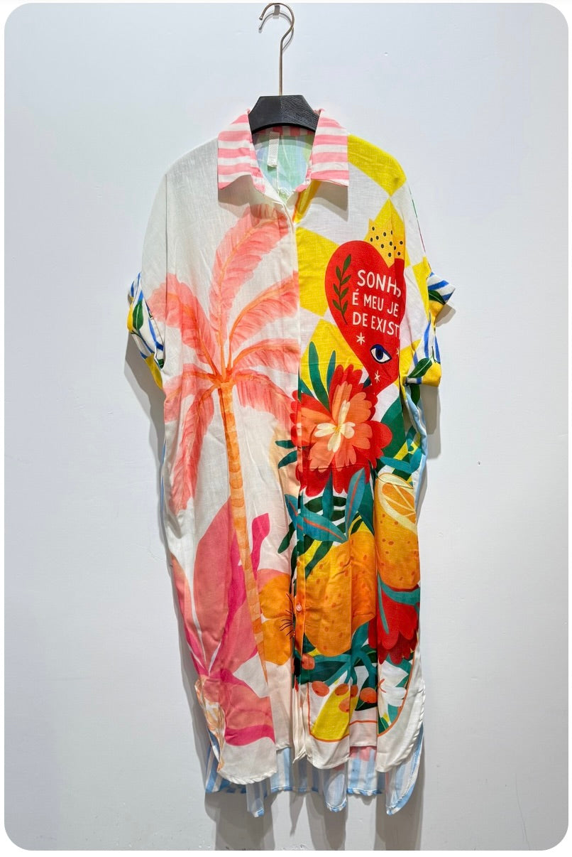 2492 Palm Heart Onesize Italian Oversized Dress