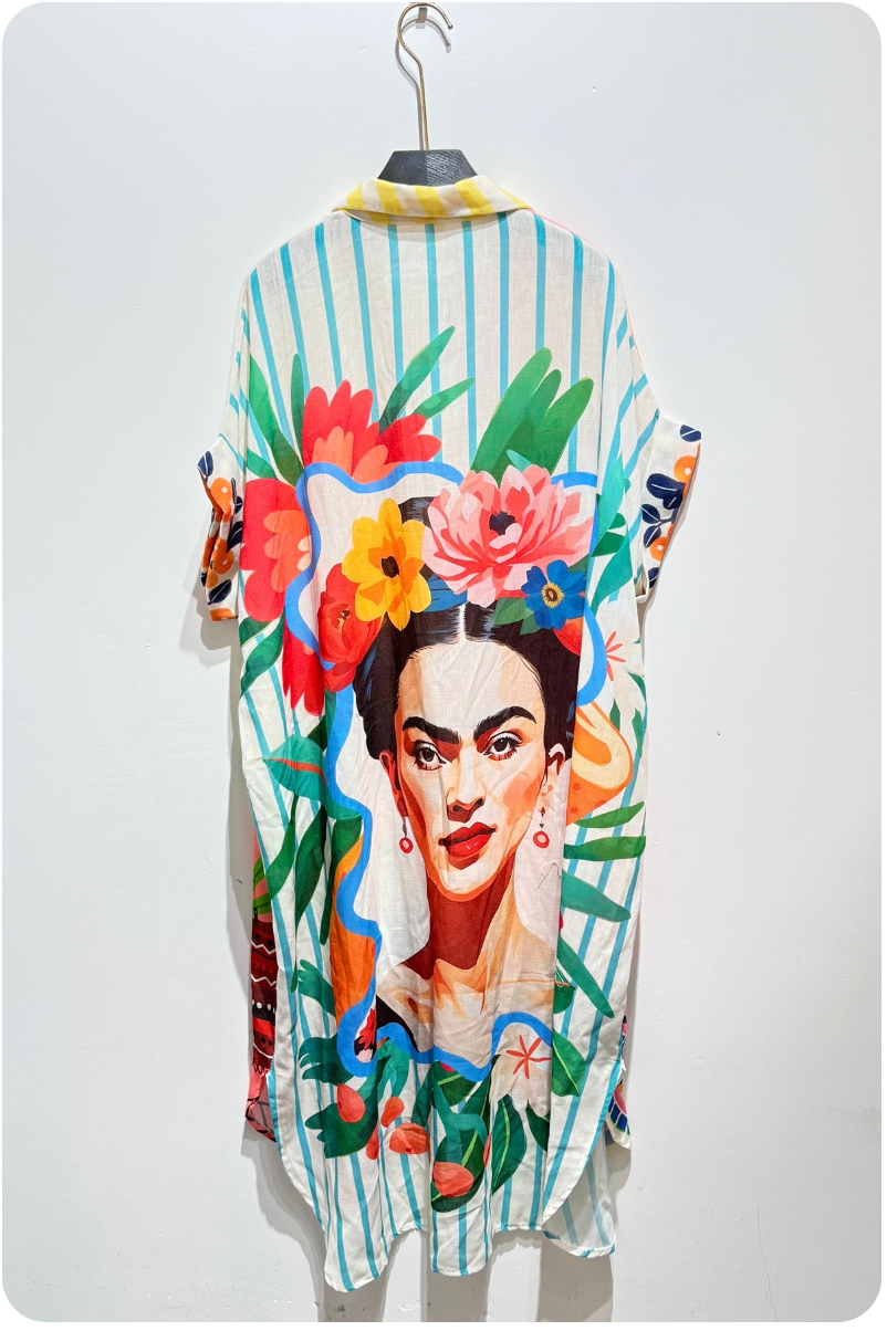 2493 Sun Onesize Italian Oversized Button Down Dress