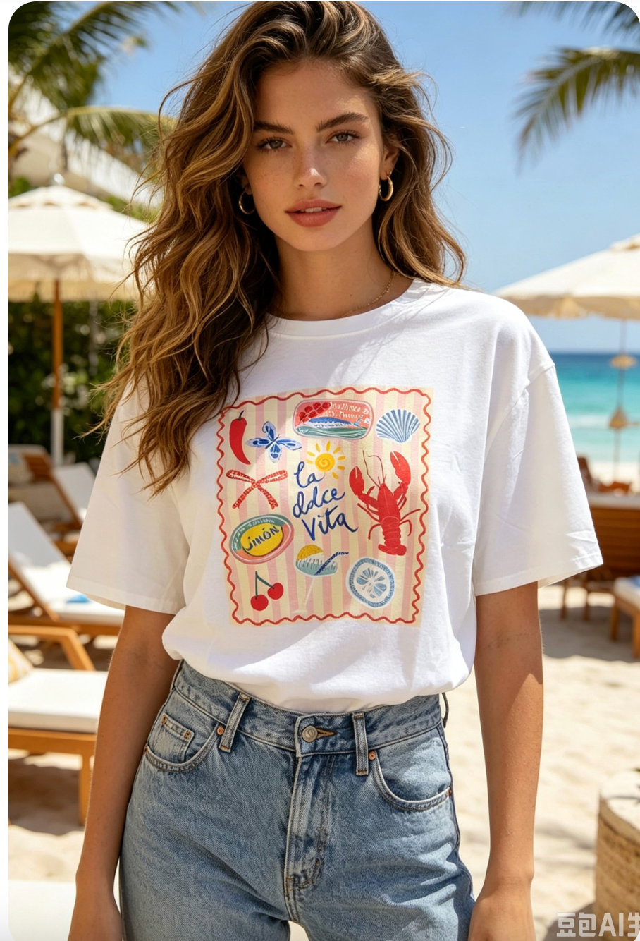 2482 Lobster Onesize Italian T-Shirt