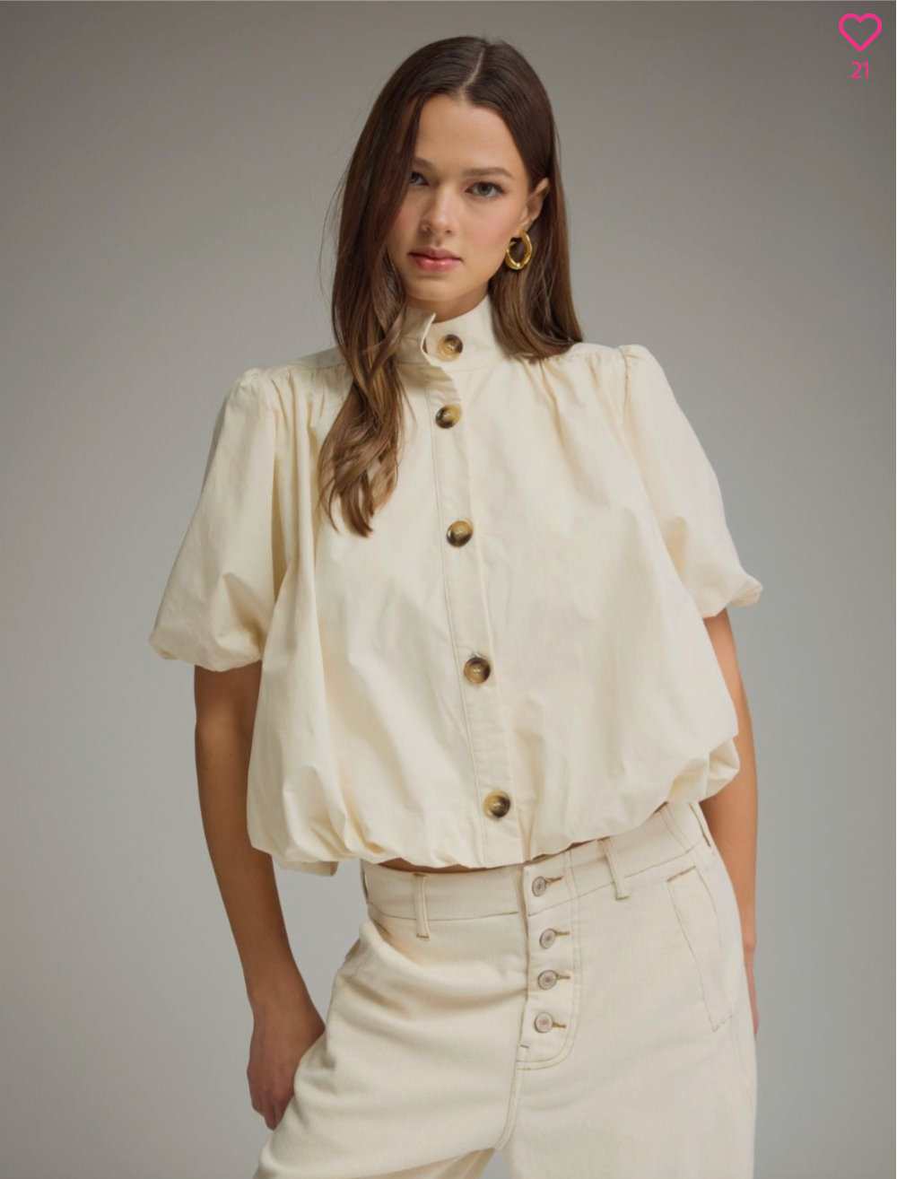 2621 Button Down Bubble Top