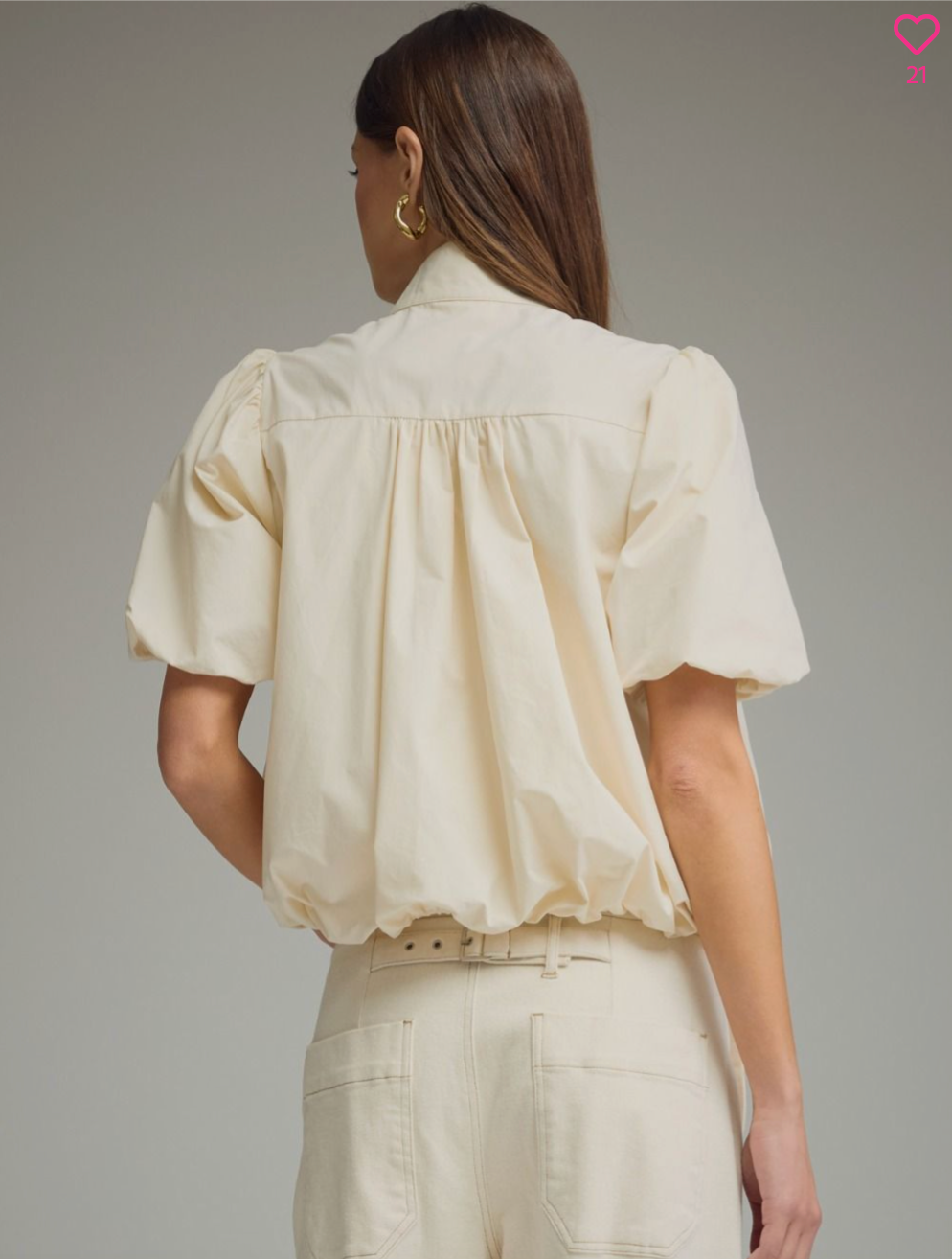 2621 Button Down Bubble Top