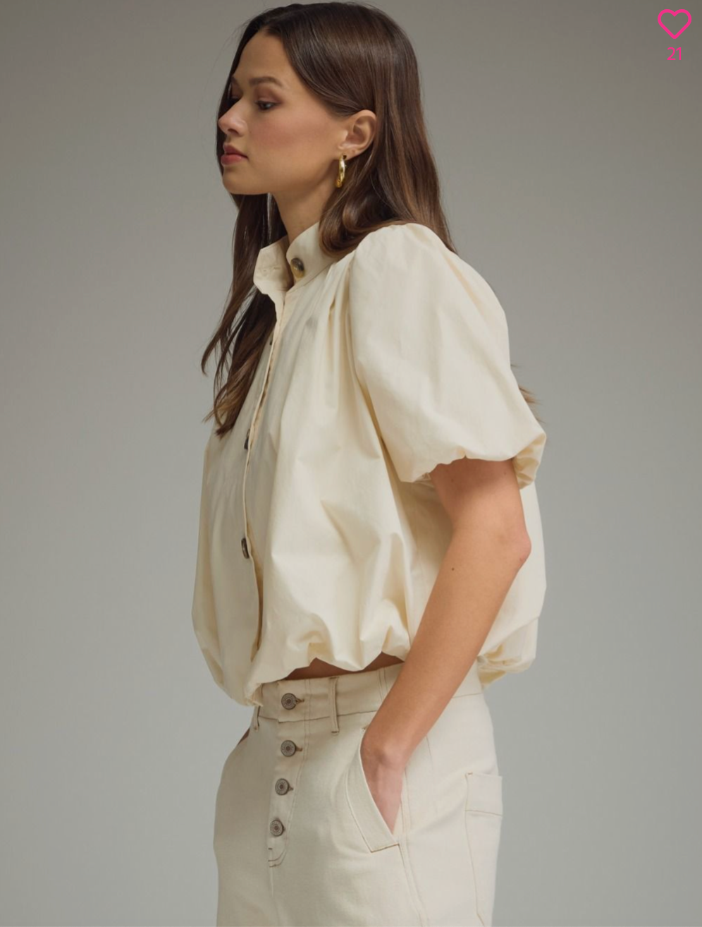 2621 Button Down Bubble Top
