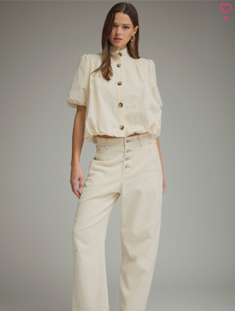 2621 Button Down Bubble Top