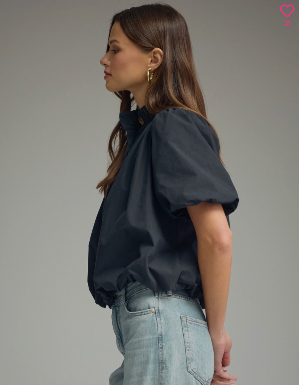 2621 Button Down Bubble Top