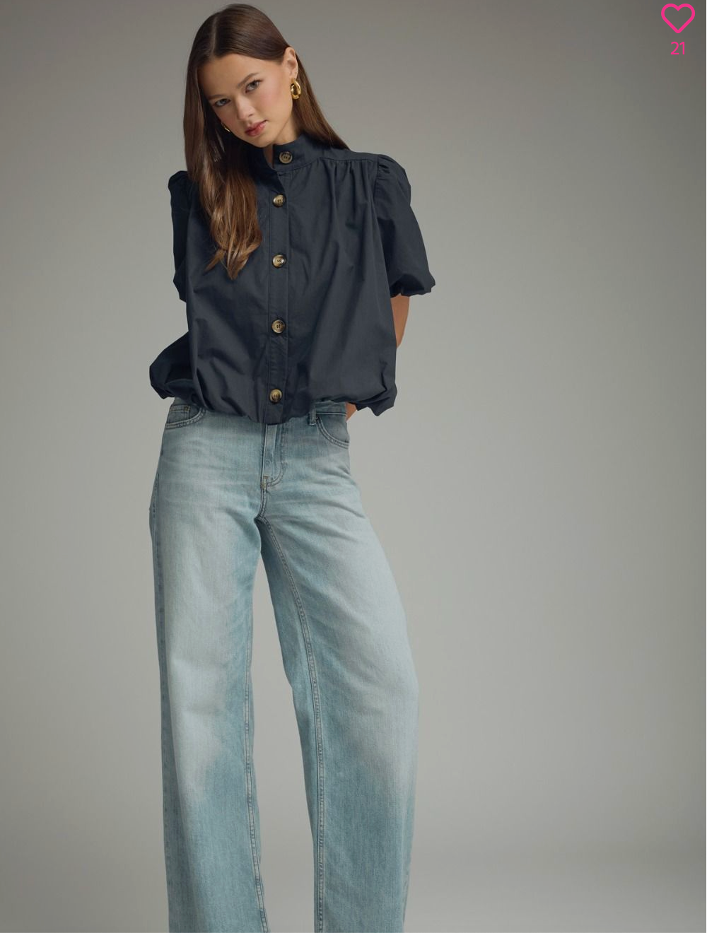 2621 Button Down Bubble Top