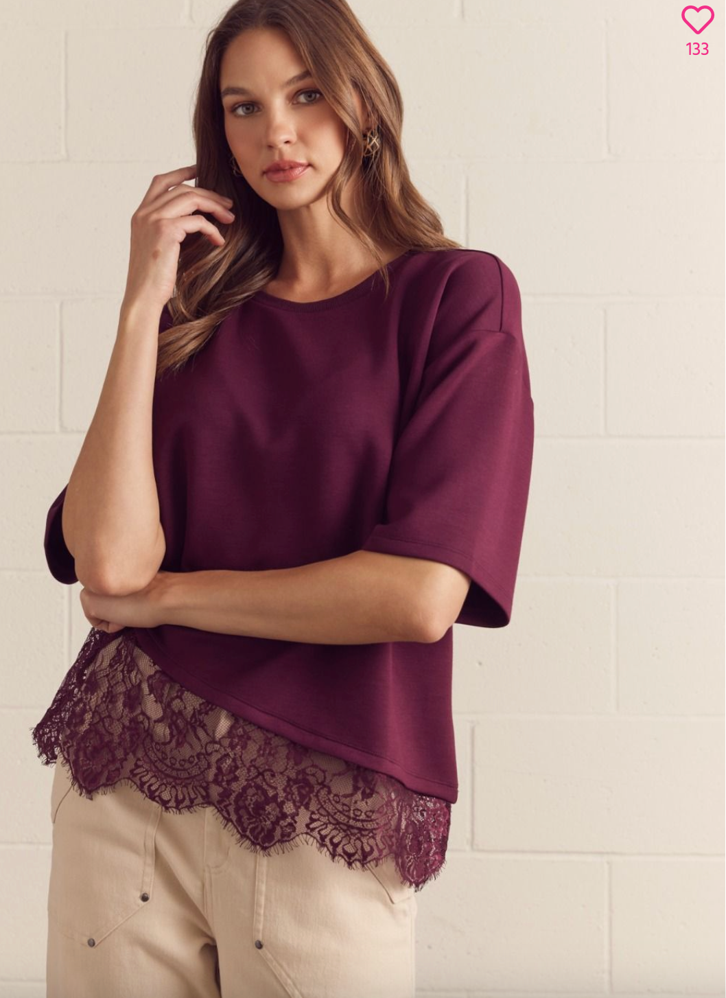 2737 T-Shirt With Lace Trim