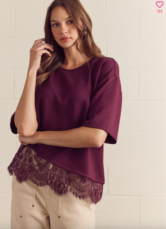 2737 T-Shirt With Lace Trim