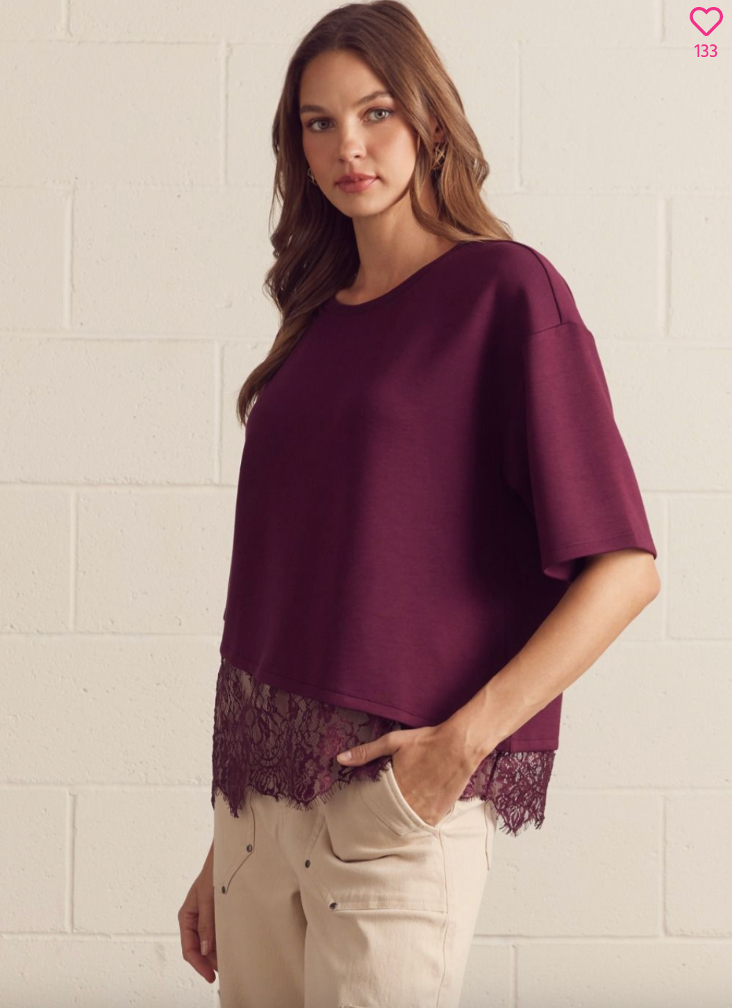 2737 T-Shirt With Lace Trim