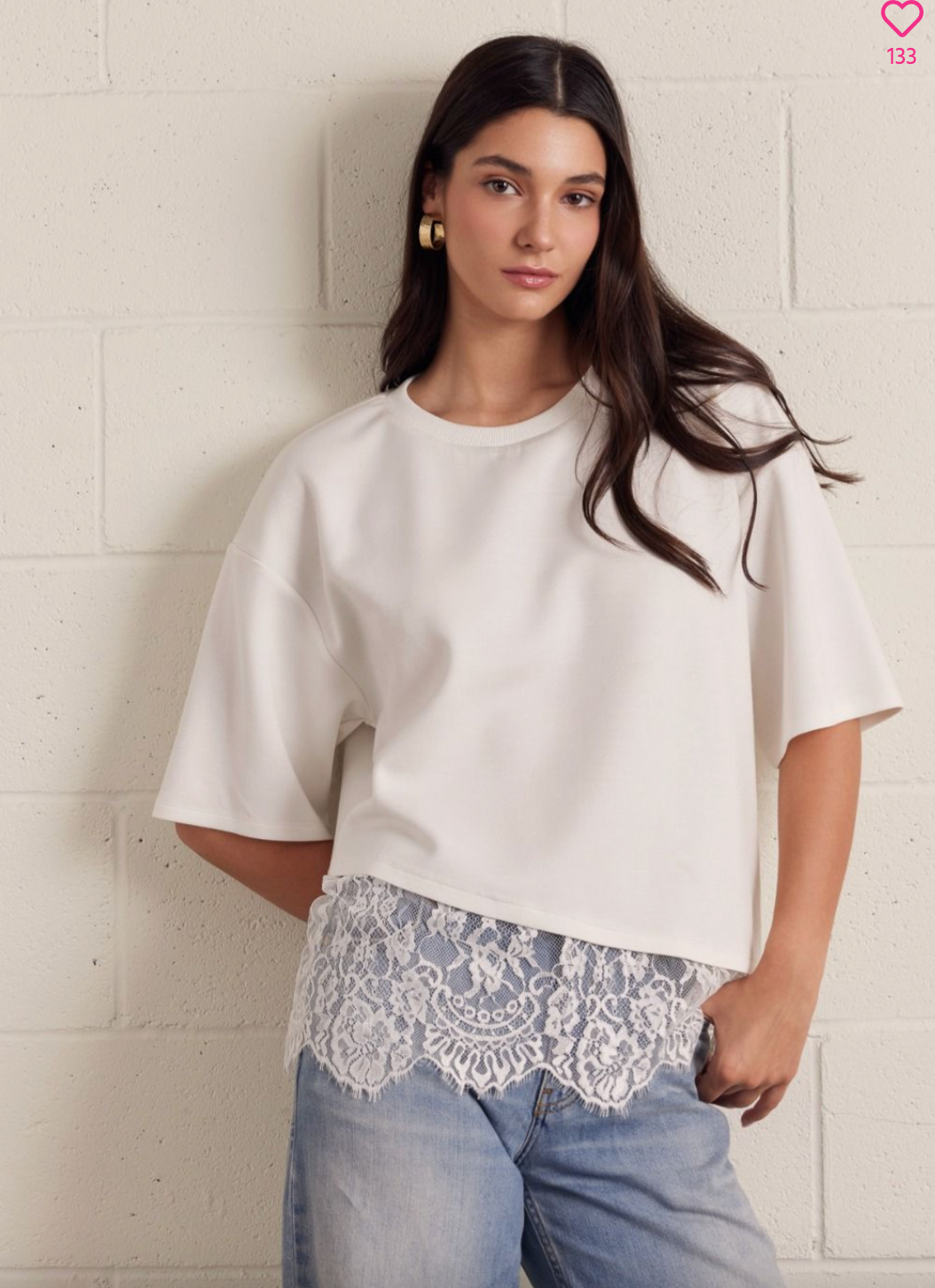 2737 T-Shirt With Lace Trim