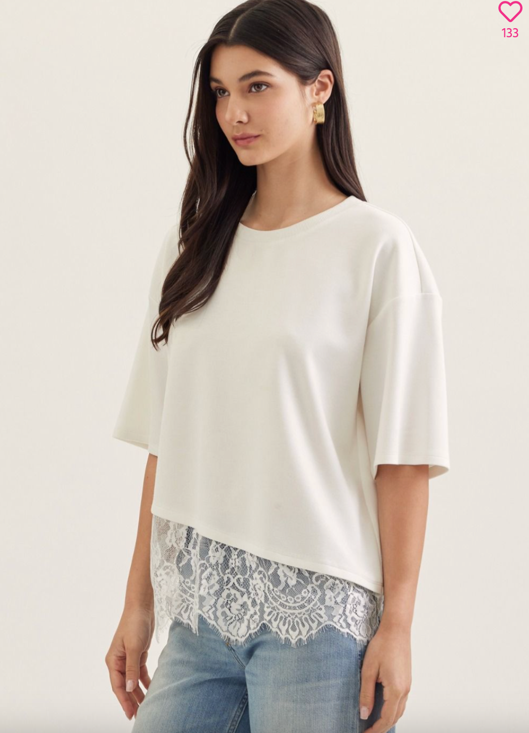 2737 T-Shirt With Lace Trim