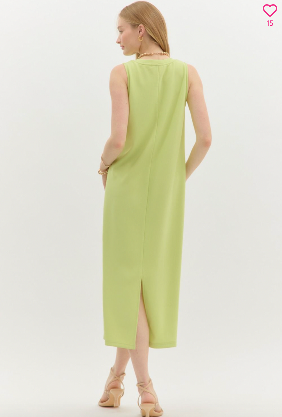 1470 Gold Button Side Dress