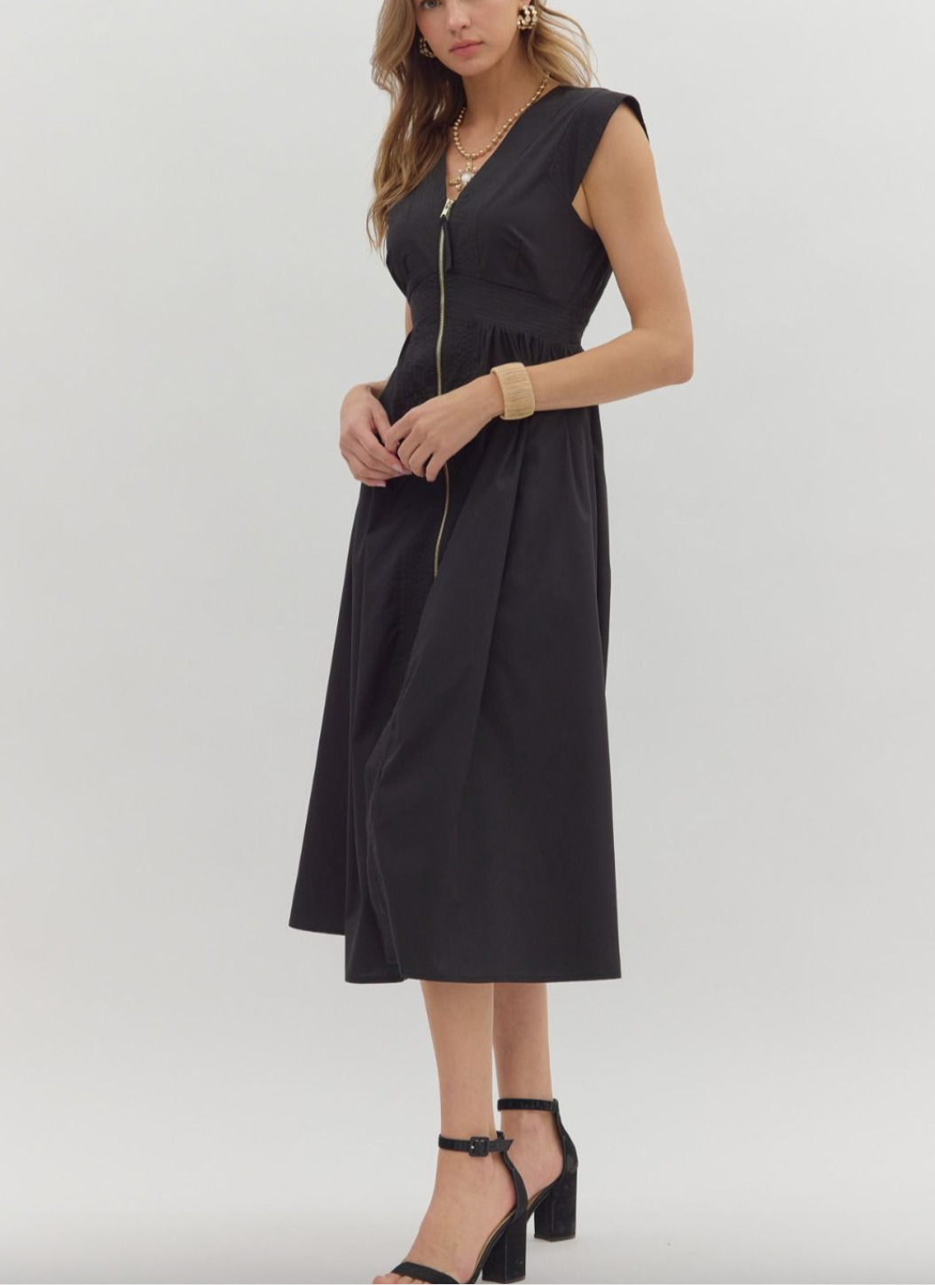 1675 Best Seller Zipper Midi Dress