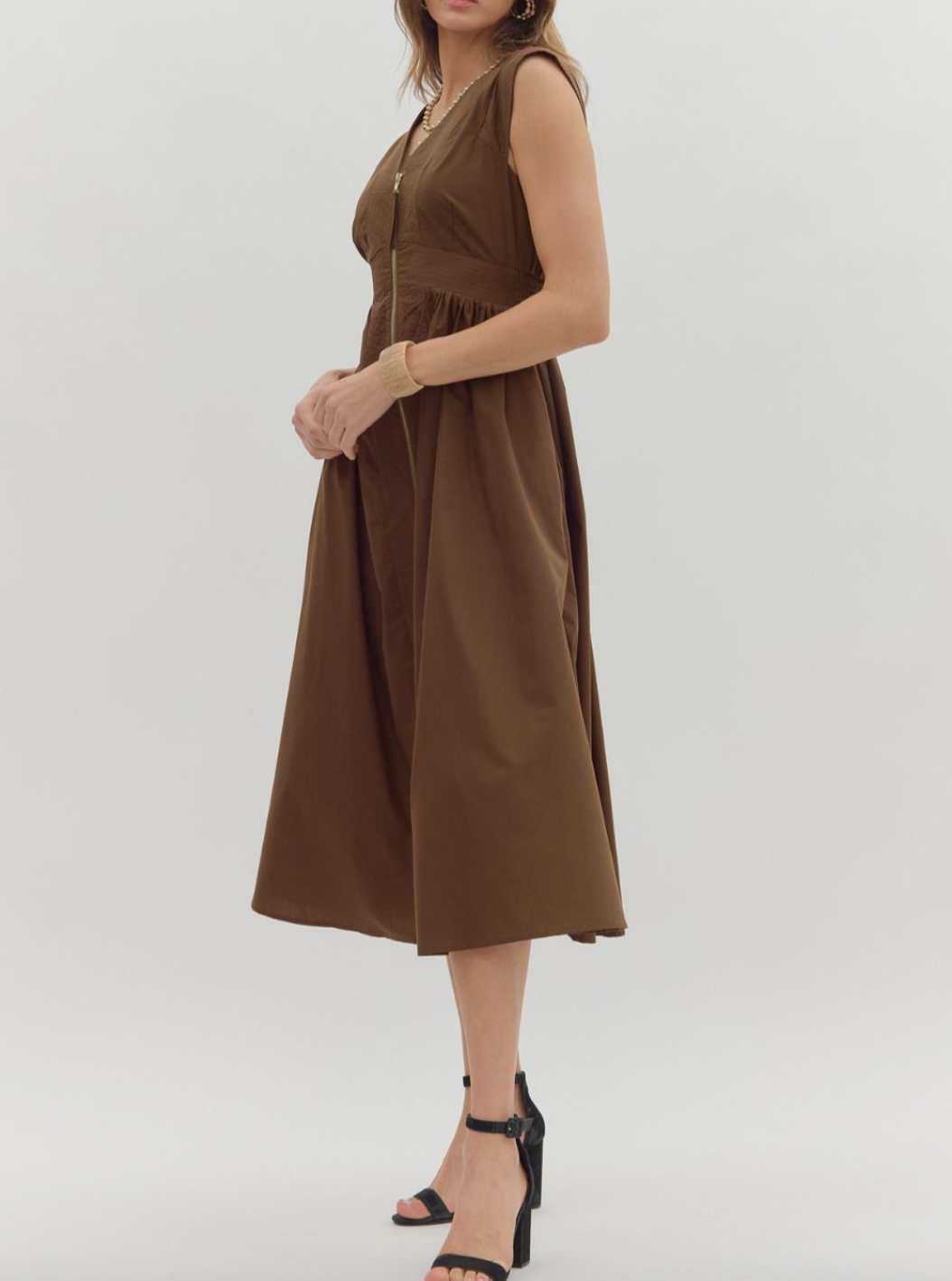 1675 Best Seller Zipper Midi Dress