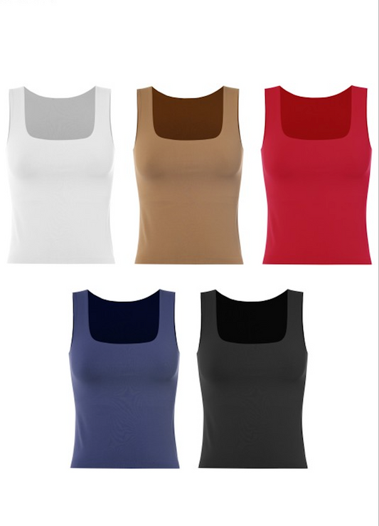 1278 Seamless Square Neck Onesize Basic Top
