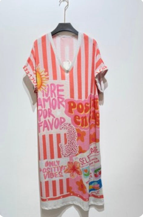 2483 More Amor V-Neck Onesize Italian Maxi Dress