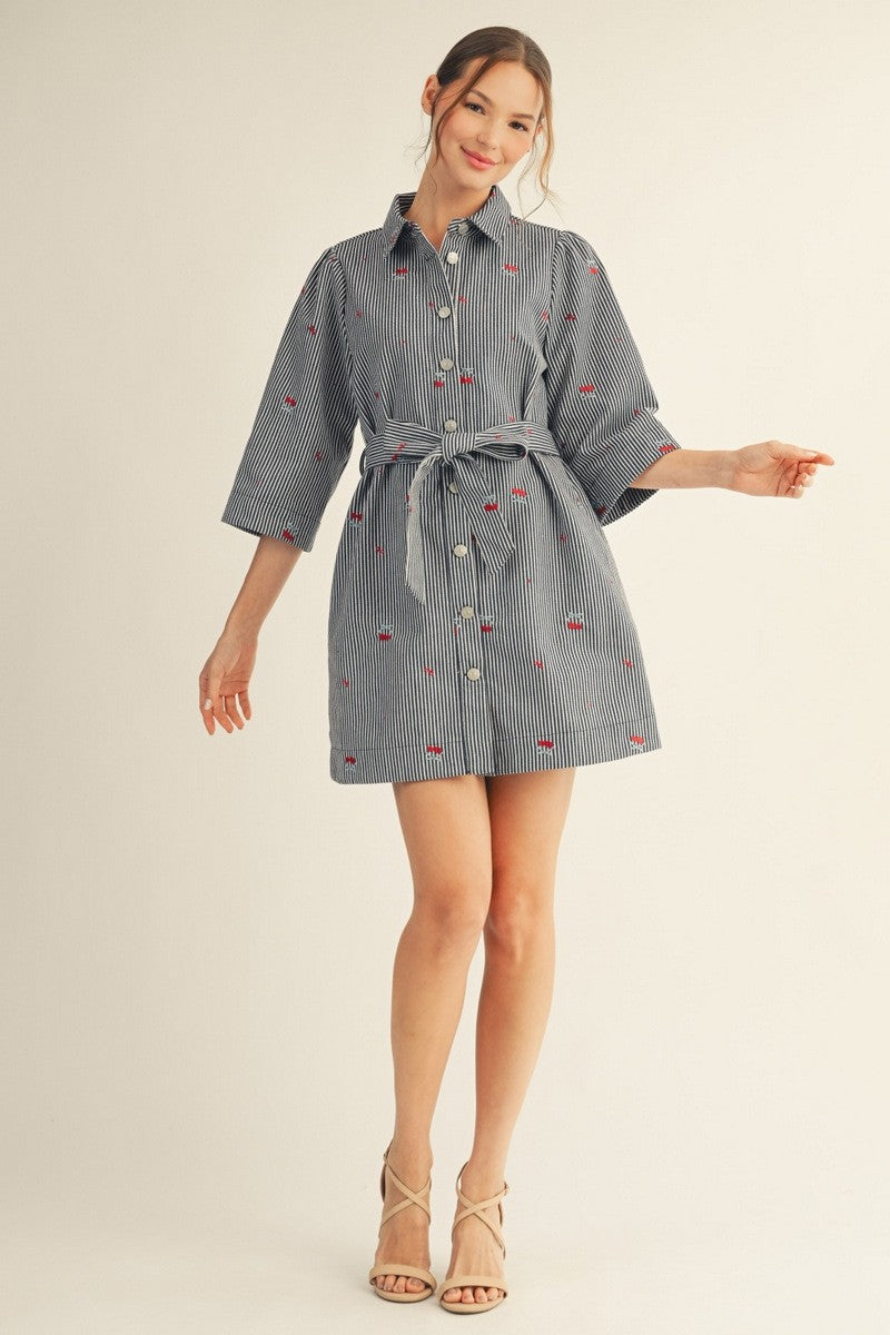 2425 Striped Cherry Dress