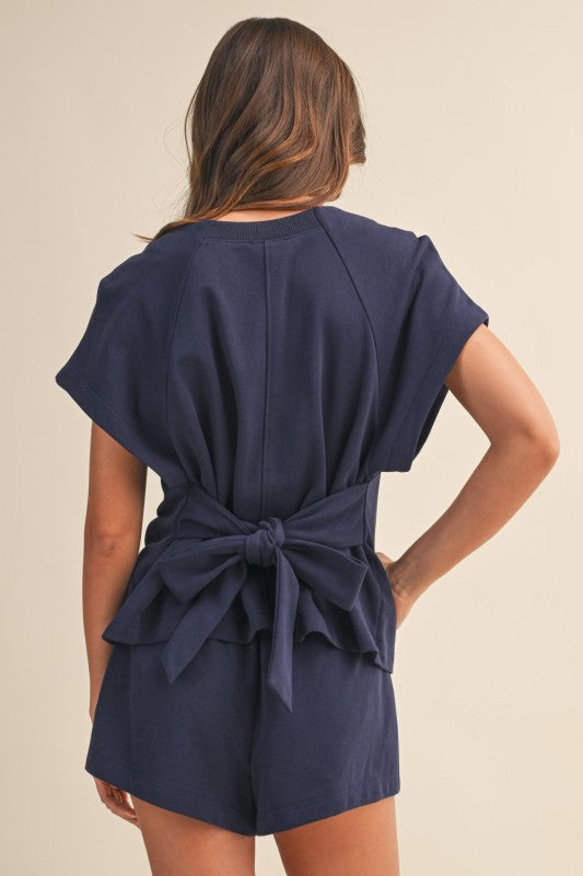 2247 Navy Short Pant Set