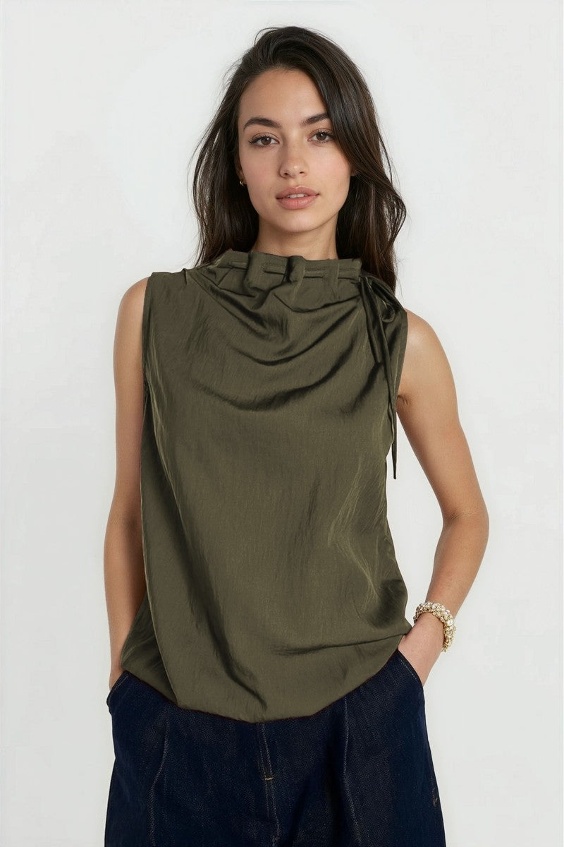 2623 Mock Neck Sleeveless Top
