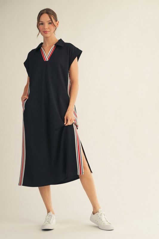 2109 Collar Track Lines Dress