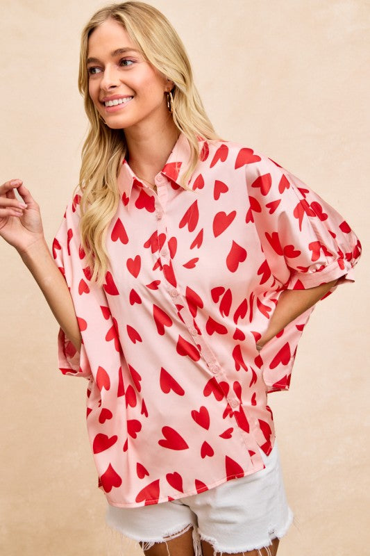 2055 Hearts Collar Shirt