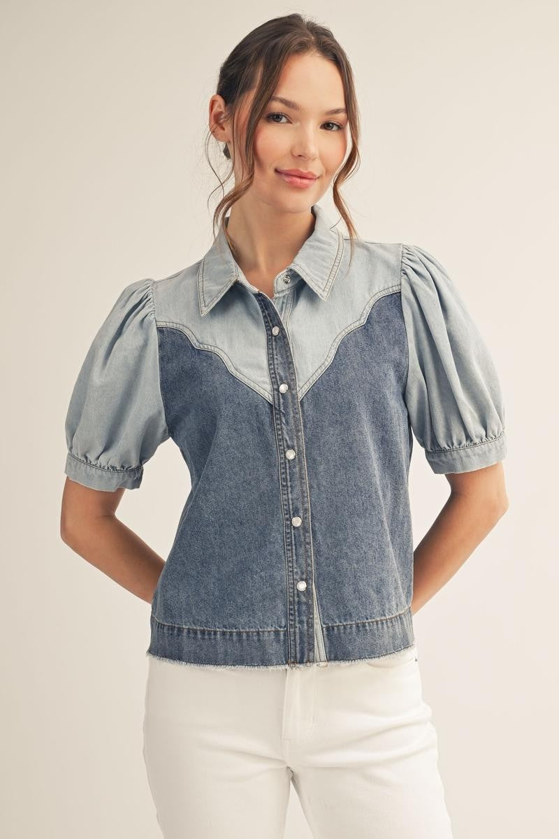 2591 Denim Two Tone Shirt