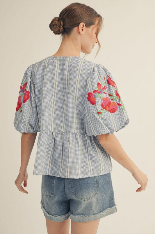 2151 Embroidered Bow Shirt