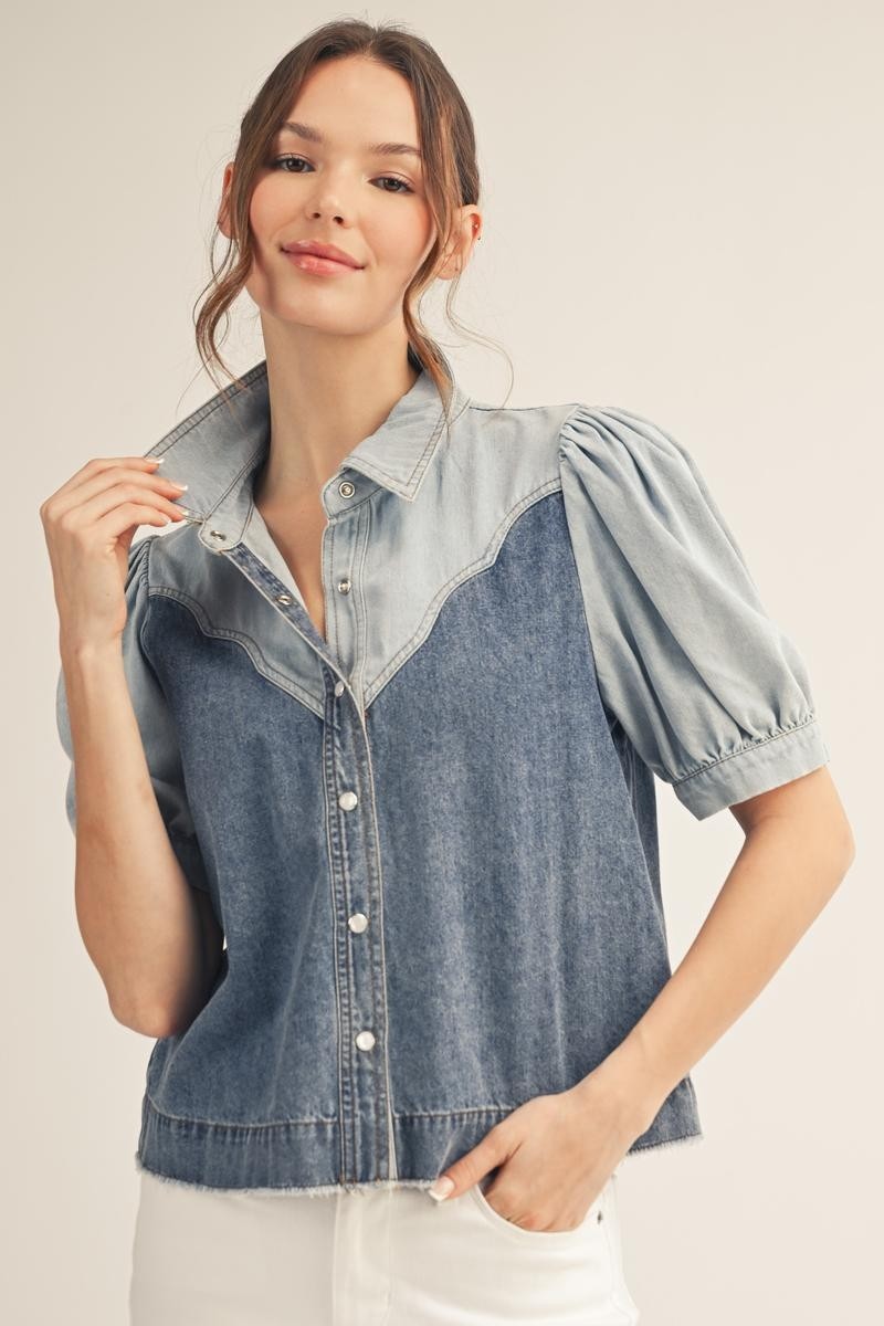 2591 Denim Two Tone Shirt